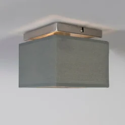 Moderne Deckenleuchte Stahl mit grauem Schirm - VT