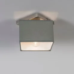 Moderne Deckenleuchte Stahl mit grauem Schirm - VT