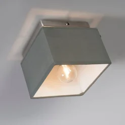 Moderne Deckenleuchte Stahl mit grauem Schirm - VT
