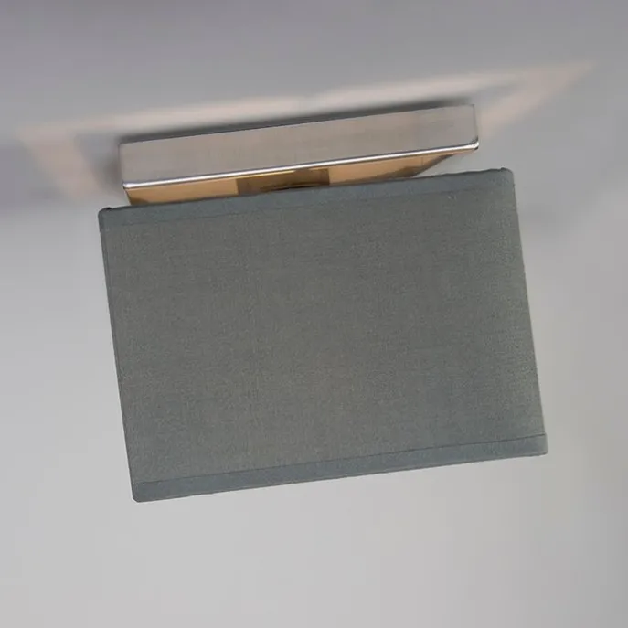 Moderne Deckenleuchte Stahl mit grauem Schirm - VT