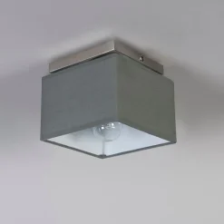 Moderne Deckenleuchte Stahl mit grauem Schirm - VT