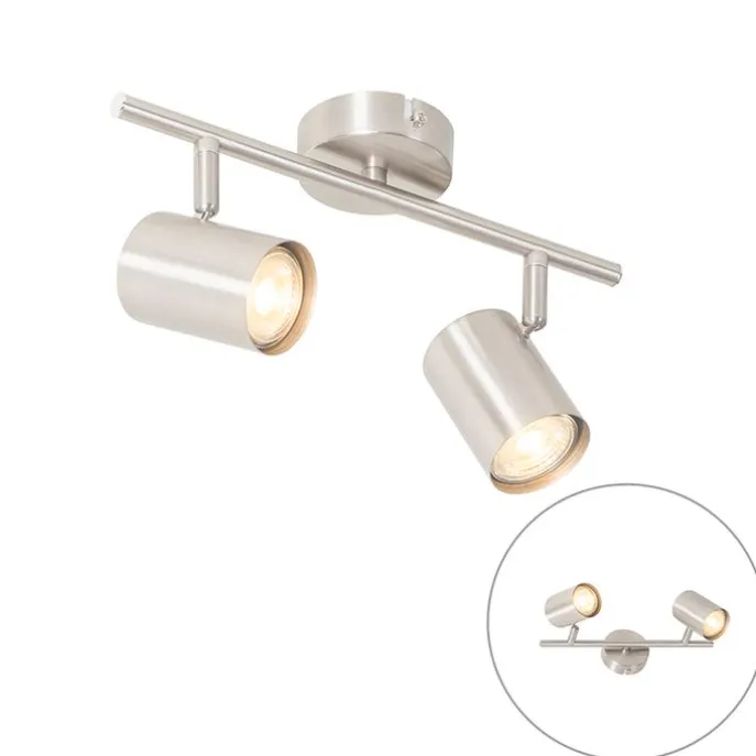 Moderne Deckenleuchte Stahl 2-flammig verstellbar - Jeana