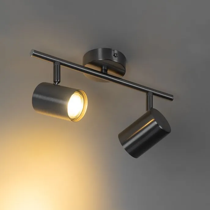 Moderne Deckenleuchte Stahl 2-flammig verstellbar - Jeana