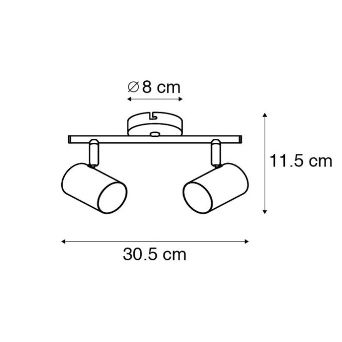 Moderne Deckenleuchte Stahl 2-flammig verstellbar - Jeana