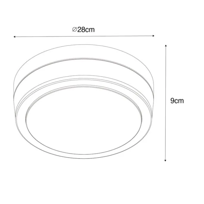 Moderne Deckenleuchte Stahl 28 cm IP44 - Flavi