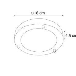 Moderne Deckenleuchte Stahl IP44 - Yuma 18