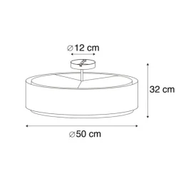 Moderne Deckenleuchte weiß 50 cm 3-flammig - Drum Duo