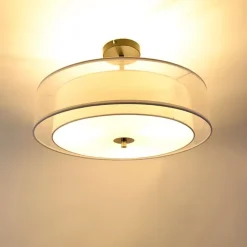 Moderne Deckenleuchte weiß 50 cm 3-flammig - Drum Duo