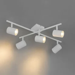 Moderne Deckenleuchte weiß 5-flammig verstellbar quadratisch - Jeana