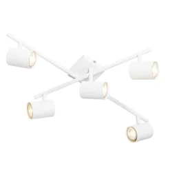 Moderne Deckenleuchte weiß 5-flammig verstellbar quadratisch - Jeana