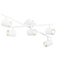 Moderne Deckenleuchte weiß 5-flammig verstellbar quadratisch - Jeana