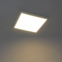 Moderne Deckenleuchte weiß 40cm quadratisch inkl. LED 3-stufig dimmbar IP44 - Steve