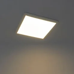 Moderne Deckenleuchte weiß 40cm quadratisch inkl. LED 3-stufig dimmbar IP44 - Steve