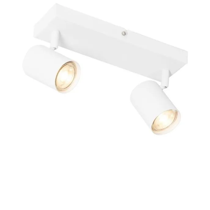 Moderne Deckenleuchte Weiß 2-flammig Verstellbar Rechteckig - Jeana