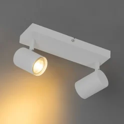 Moderne Deckenleuchte Weiß 2-flammig Verstellbar Rechteckig - Jeana