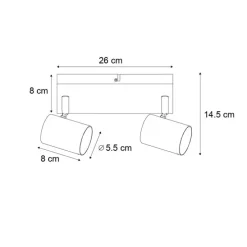 Moderne Deckenleuchte Weiß 2-flammig Verstellbar Rechteckig - Jeana