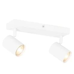 Moderne Deckenleuchte Weiß 2-flammig Verstellbar Rechteckig - Jeana