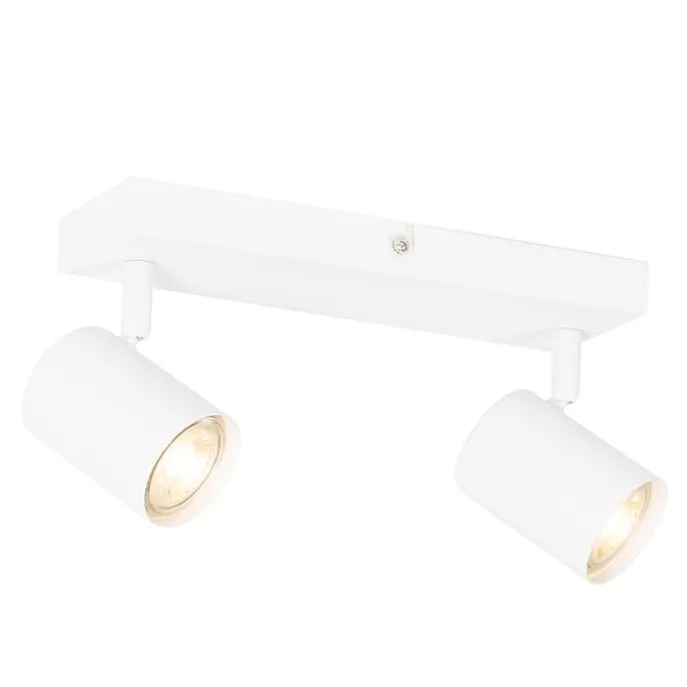 Moderne Deckenleuchte Weiß 2-flammig Verstellbar Rechteckig - Jeana