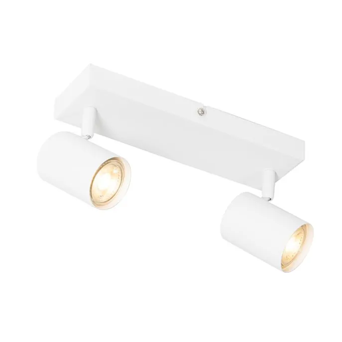 Moderne Deckenleuchte Weiß 2-flammig Verstellbar Rechteckig - Jeana