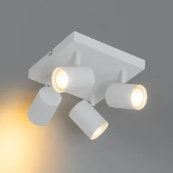 Moderne Deckenleuchte weiß 4-flammig verstellbar quadratisch - Jeana