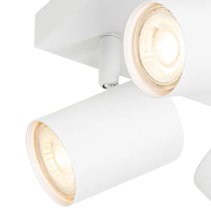 Moderne Deckenleuchte weiß 4-flammig verstellbar quadratisch - Jeana