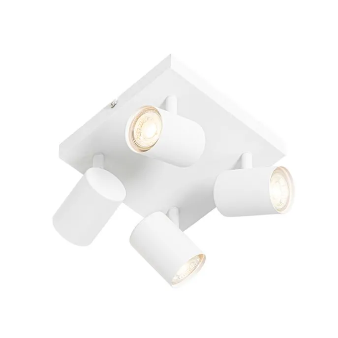 Moderne Deckenleuchte weiß 4-flammig verstellbar quadratisch - Jeana