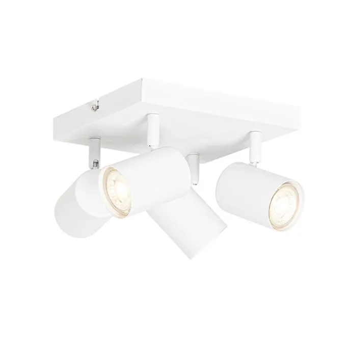 Moderne Deckenleuchte weiß 4-flammig verstellbar quadratisch - Jeana