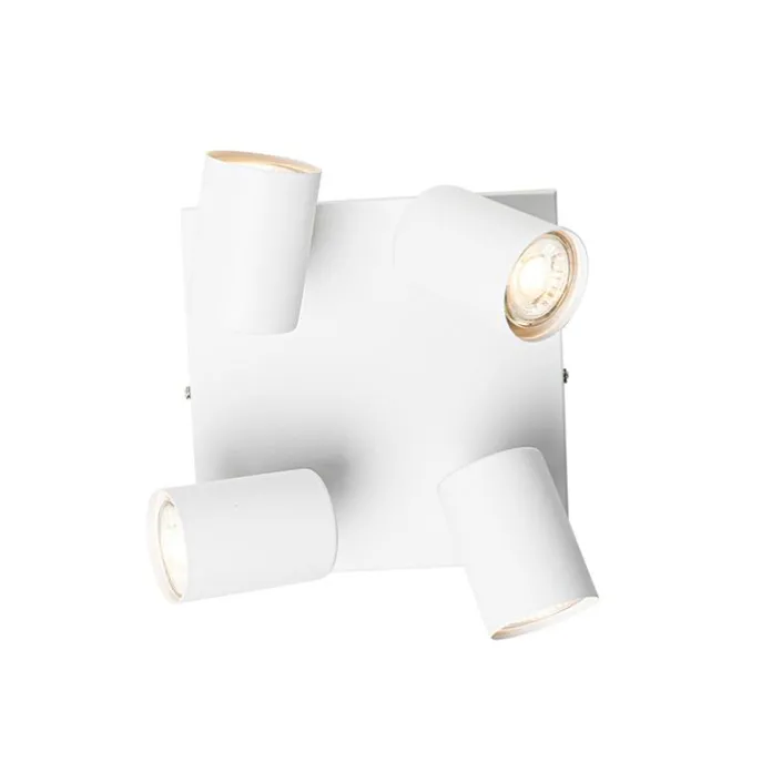 Moderne Deckenleuchte weiß 4-flammig verstellbar quadratisch - Jeana