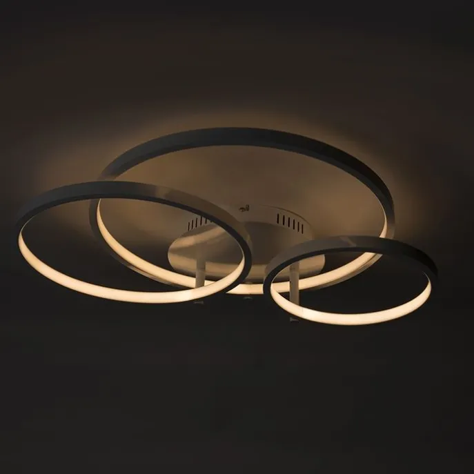 Moderne Deckenleuchte weiß inkl. LED und Dimmer Rondas
