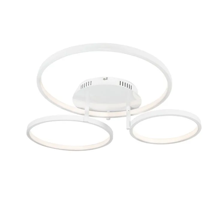 Moderne Deckenleuchte weiß inkl. LED und Dimmer Rondas