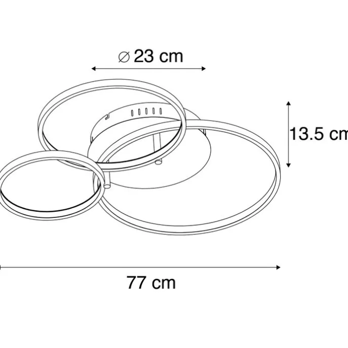 Moderne Deckenleuchte weiß inkl. LED und Dimmer Rondas