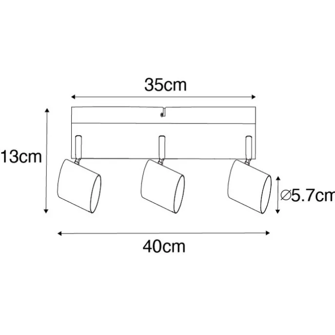 Moderne Deckenleuchte Weiß 3-flammig Verstellbar Rechteckig - Jeana