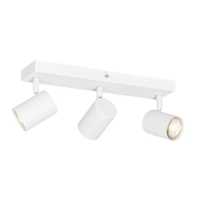 Moderne Deckenleuchte Weiß 3-flammig Verstellbar Rechteckig - Jeana