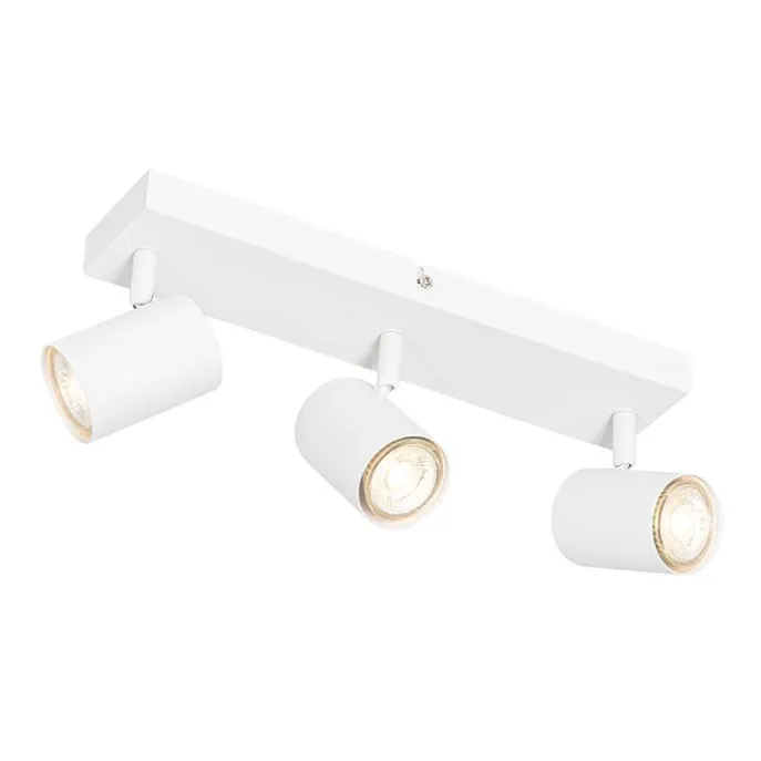 Moderne Deckenleuchte Weiß 3-flammig Verstellbar Rechteckig - Jeana