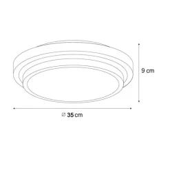 Moderne Deckenleuchte weiß 35 cm IP44 - Walden