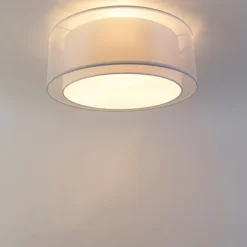 Moderne Deckenleuchte weiß 50 cm 3-flammig - Drum Duo
