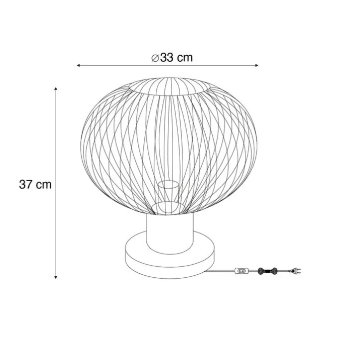 Moderne Draht-Tischleuchte Beige 33cm - Gila