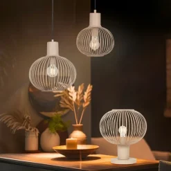 Moderne Draht-Tischleuchte Beige 33cm - Gila