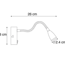 Moderne flexible Wandleuchte schwarze LED - Flex