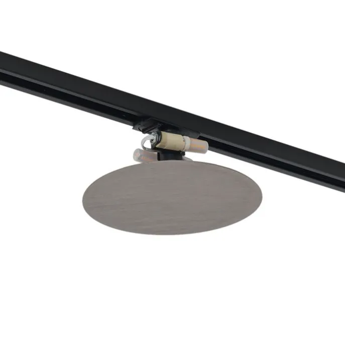 Moderne gunmetal Deckenleuchte für Schienenbeleuchtungssystem 1-phasig 2-Lichter - Iconic Pulley