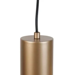 Moderne hanglamp zwart met taupe en beige 4-lichts - Stream