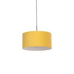 Moderne Hängelampe 50 cm gelb mit schwarz - Combi 1