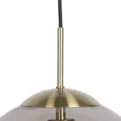 Moderne Hängelampe aus Messing mit Rauchglas 30 cm - Ball
