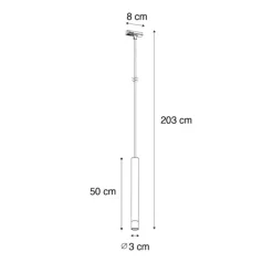 Moderne Hängelampe Dunkelbronze für 1-phasiges Schienensystem - Iconic Frini