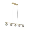 Moderne Hängelampe Gold 100 cm 5-Licht mit Rauchglas - Athen