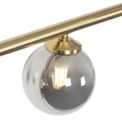 Moderne Hängelampe Gold 100 cm 5-Licht mit Rauchglas - Athen