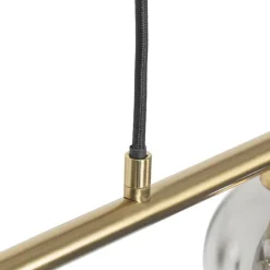 Moderne Hängelampe Gold 100 cm 5-Licht mit Rauchglas - Athen