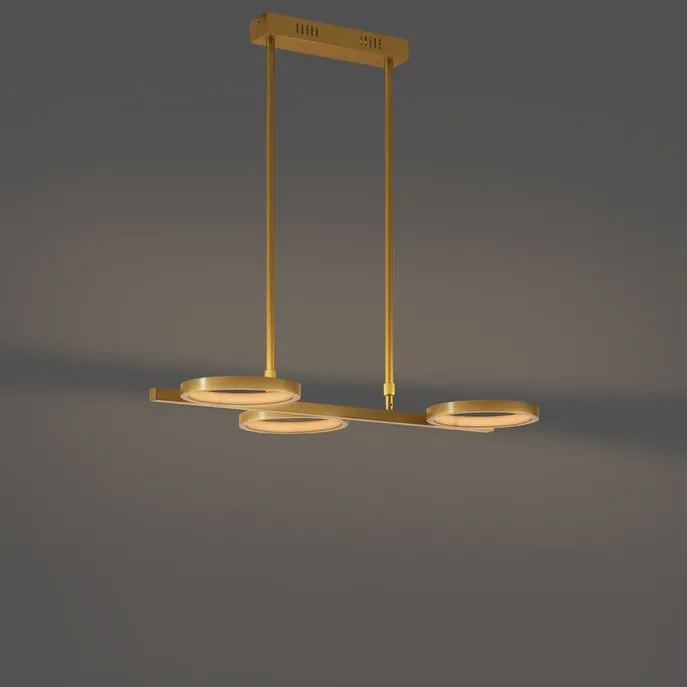 Moderne Hängelampe Gold inkl. LED 3-stufig dimmbar 3-flammig - Vivé