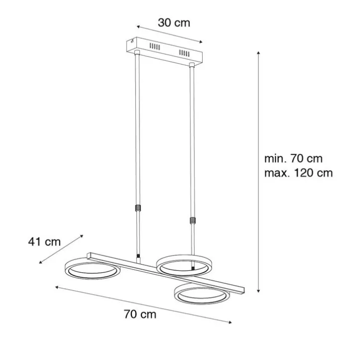 Moderne Hängelampe Gold inkl. LED 3-stufig dimmbar 3-flammig - Vivé