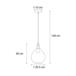 Moderne Hängelampe Gold mit bernsteinfarbenem Glas - Traditional